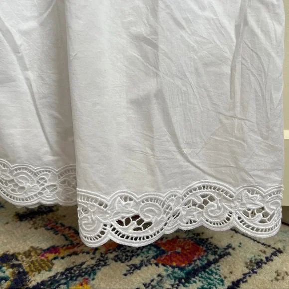 Madewell Pintucked Eyelet Mini Dress in White Cotton size large - Picture 6 of 11